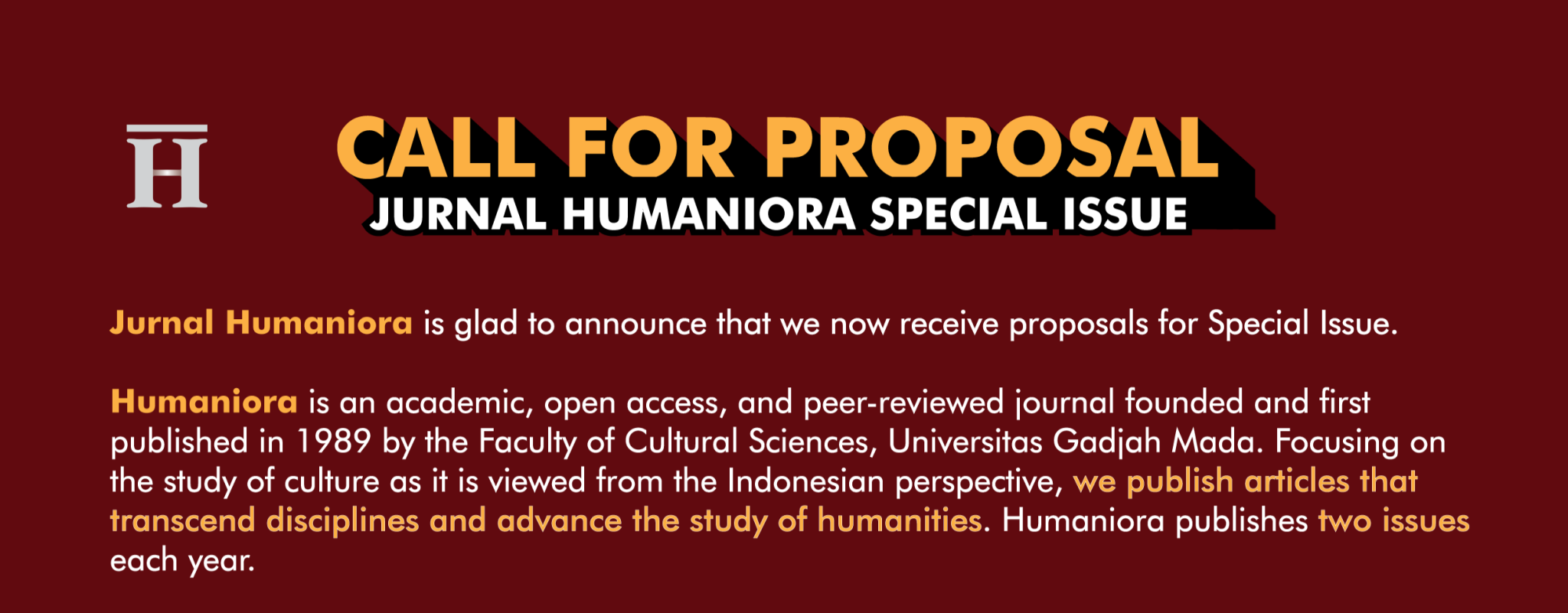 Call for Humaniora Special Issue Proposal – FIB-UGM