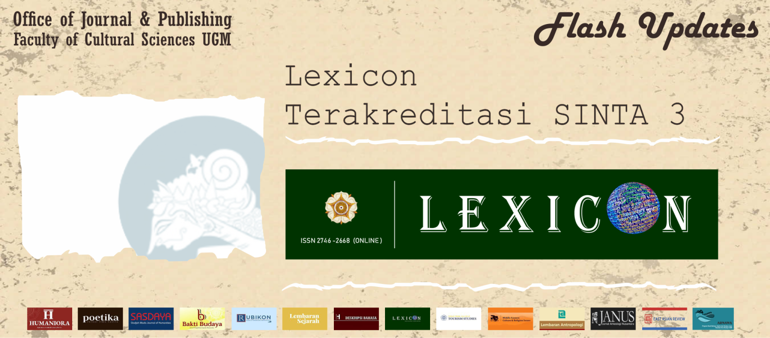 Lexicon Terakreditasi SINTA 3 – FIB-UGM