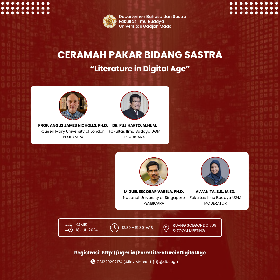 Ceramah Pakar Bidang Sastra “Literature In Digital Age” – FIB-UGM